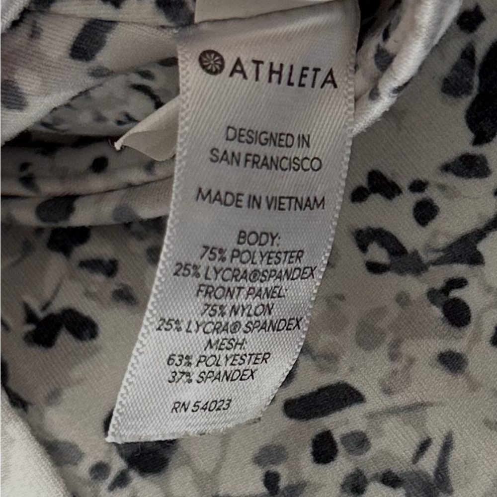 Athleta White & Gray Printed High-Rise Leggings with Mesh Insets - Picture 2 of 3